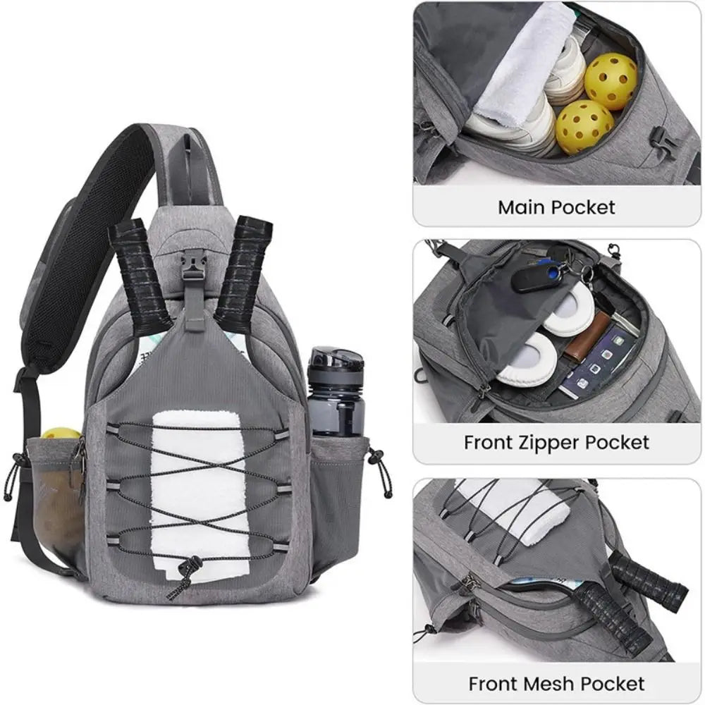 Large Capacity Pickleball Rackets Backpack Holds 2 Rackets Lightweight Pickleball Paddle Bag Adjustable Pickleball Bag
