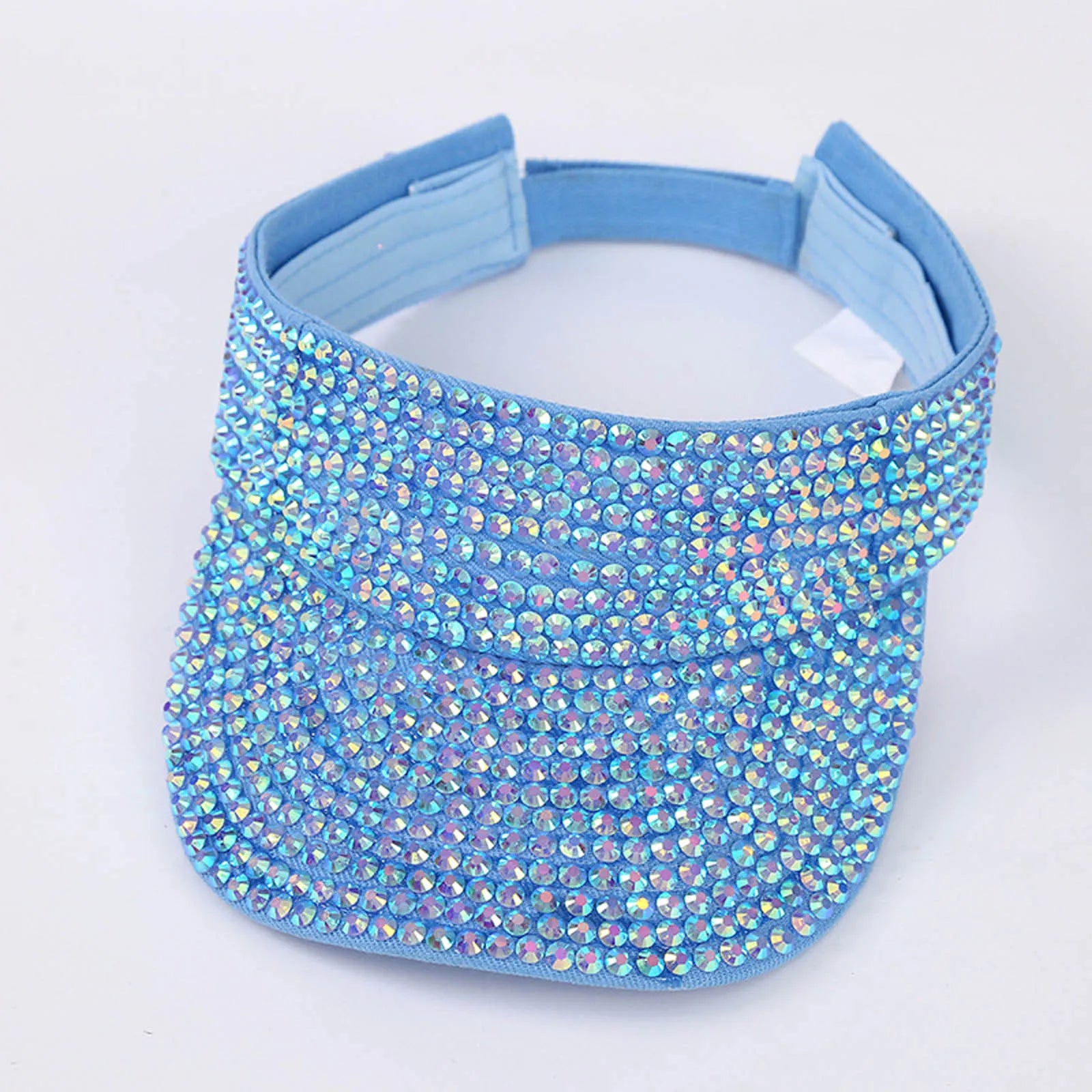 Glitter Visor Shiny Rhinestones Sport Cap Solid Empty Top Hats Golf Cap Adjustable Baseball Cap Outdoor Sun Hat For Women Men