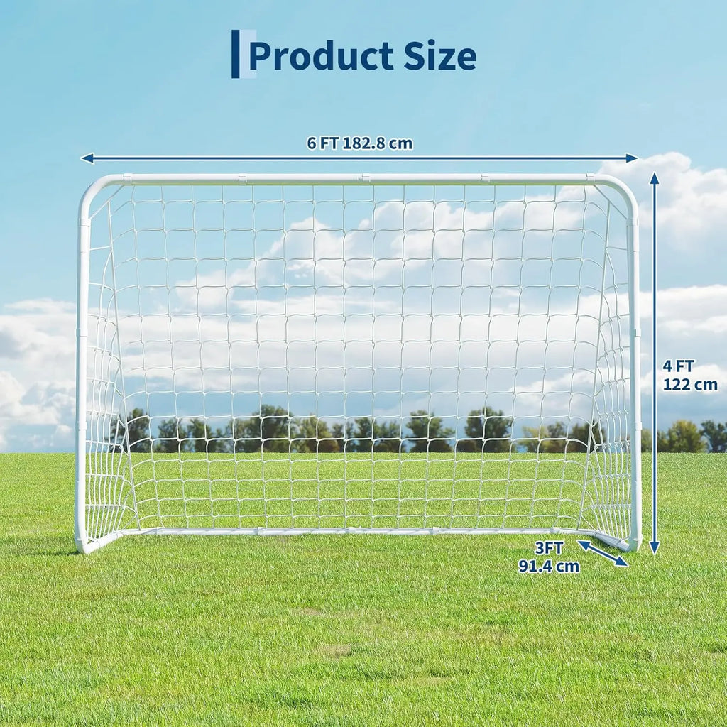 6X4 FT Portable Soccer Goal for Backyard – Heavy Duty Steel Frame