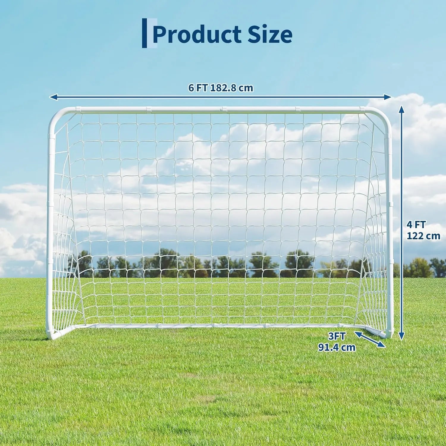 6X4 FT Portable Soccer Goal for Backyard – Heavy Duty Steel Frame