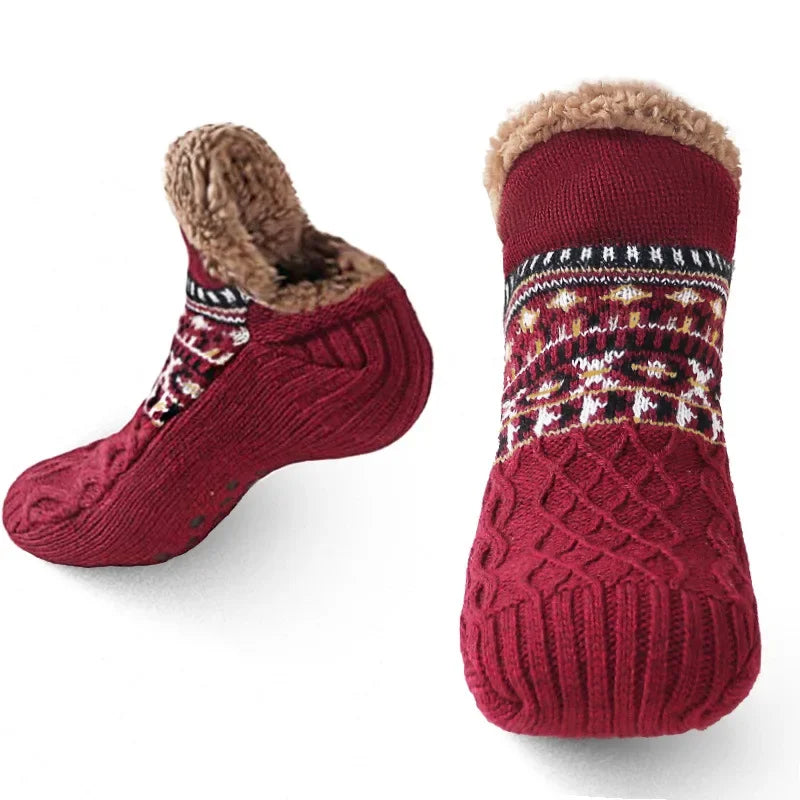 Thermal Mens - Women Fluffy Slipper Cotton Socks Non Slip Grip