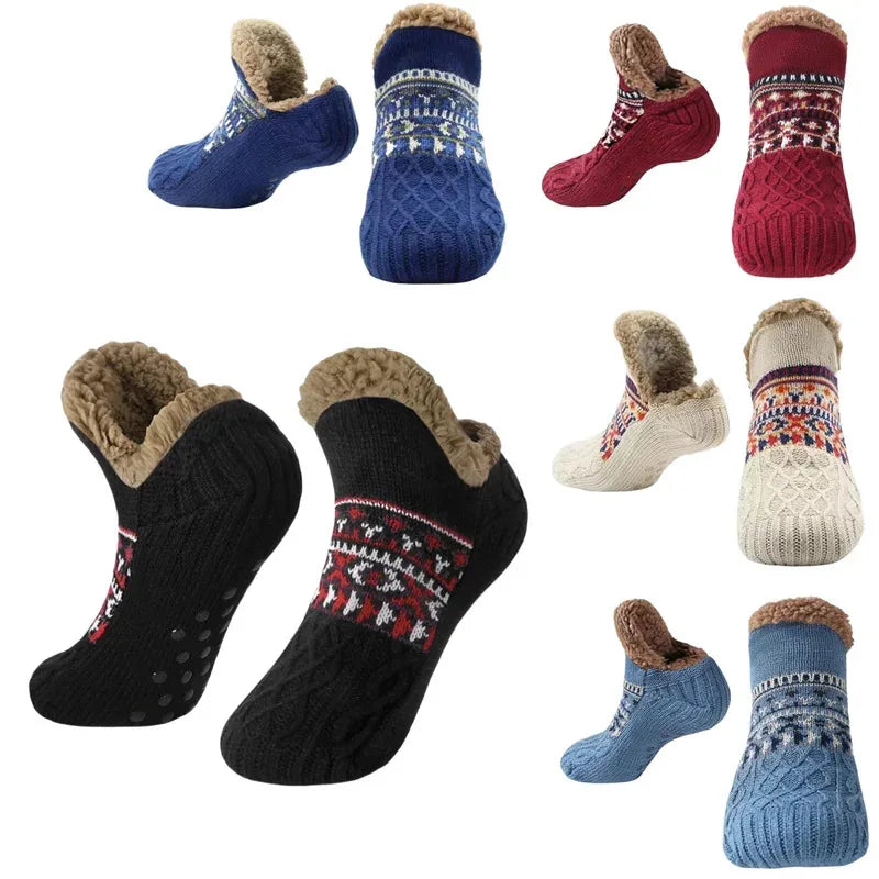 Thermal Mens - Women Fluffy Slipper Cotton Socks Non Slip Grip
