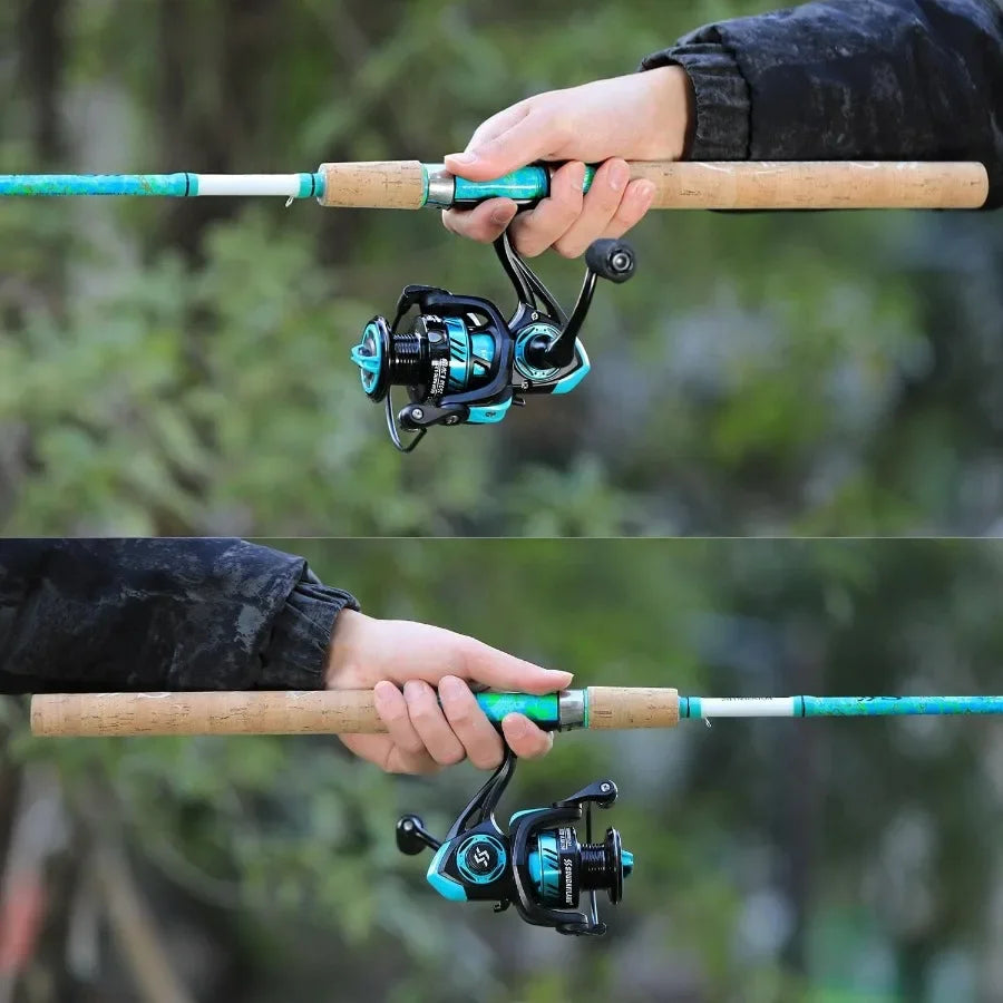 2Piece 5Foot 6Inch Graphite Fiberglass Fishing Rod and Reel Combo