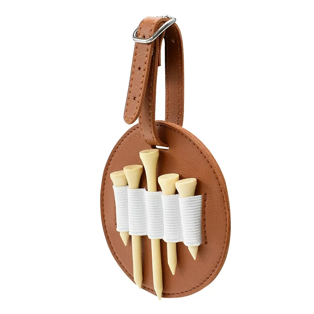 1PC Leather Double-sided Golf Tees Portable Storage Bag