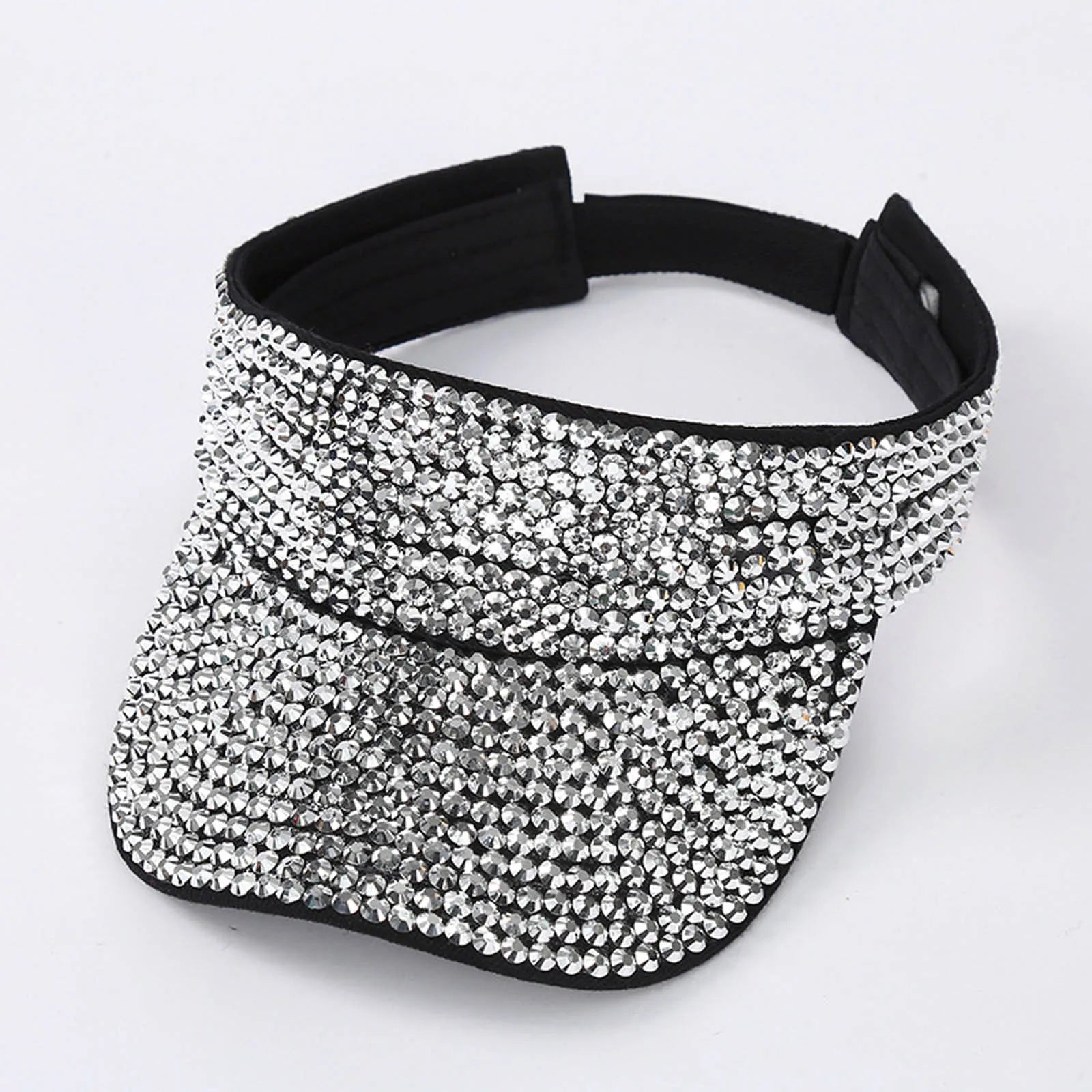 Glitter Visor Shiny Rhinestones Sport Cap Solid Empty Top Hats Golf Cap Adjustable Baseball Cap Outdoor Sun Hat For Women Men