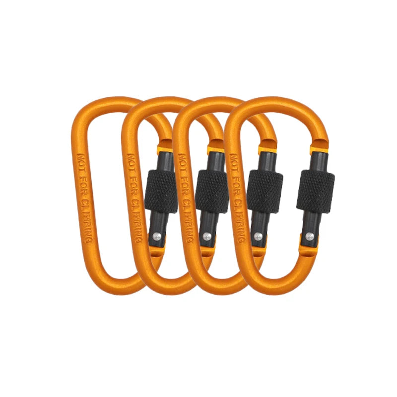4Pcs Carabiner Clips with Screw Gate Carabiners