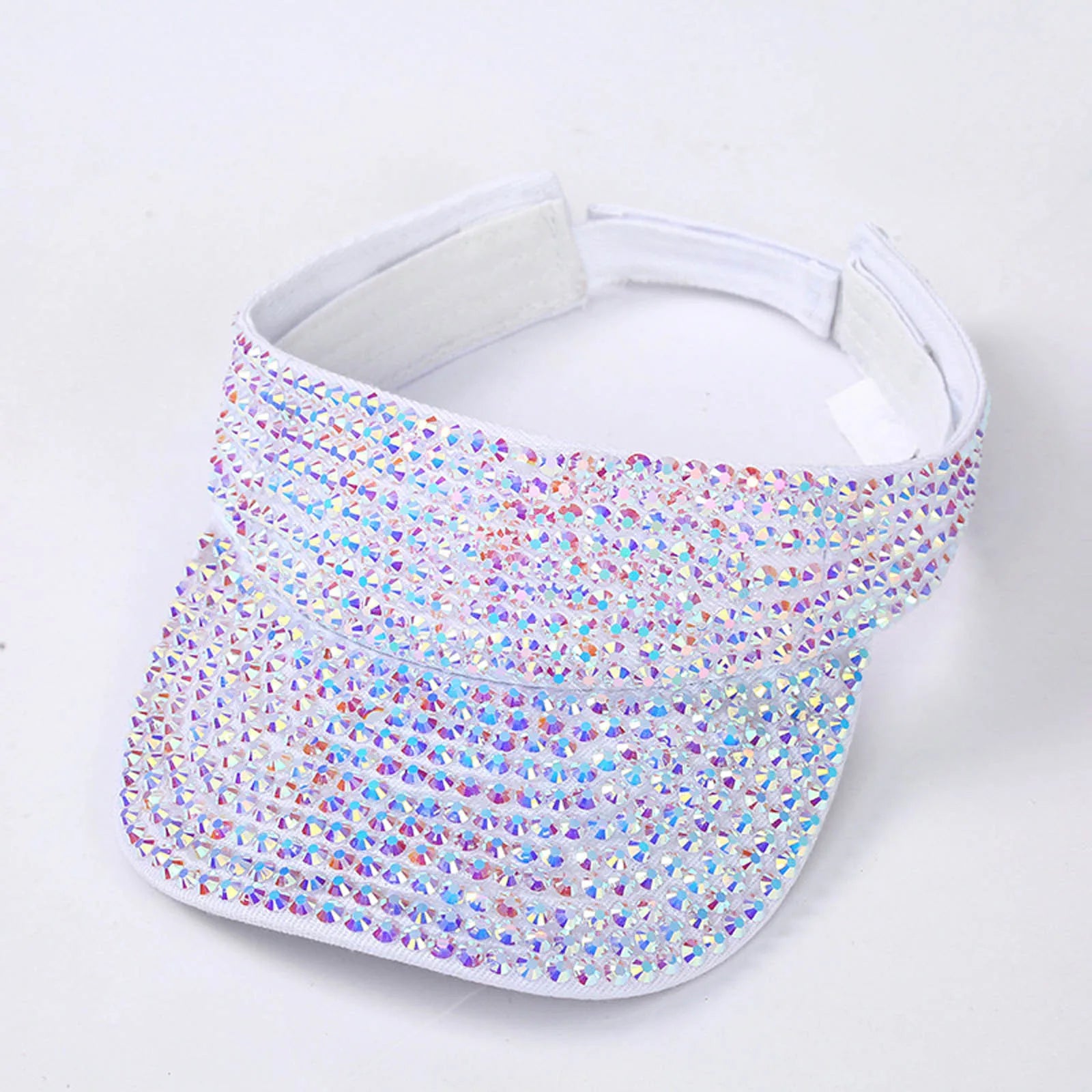 Glitter Visor Shiny Rhinestones Sport Cap Solid Empty Top Hats Golf Cap Adjustable Baseball Cap Outdoor Sun Hat For Women Men