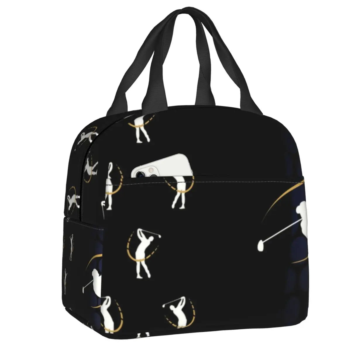 Golf And Beer Insulated Lunch Bag for Women Resuable Sports Golfing Golfer Thermal Cooler Bento Box Office Work School