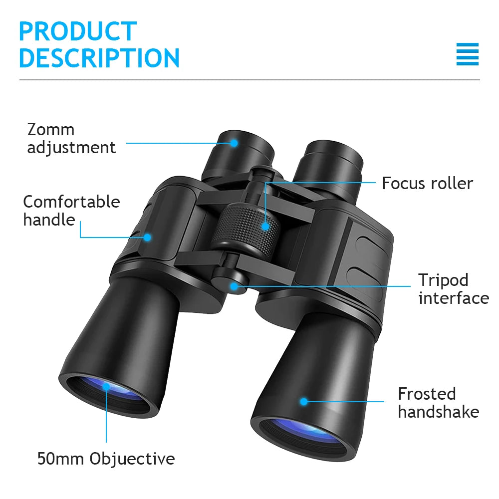 180x100 Zoom Binoculars  Day Night Vision Long Range