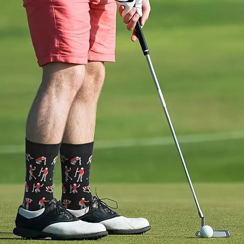 3 styles Golf Socks Rugby Running Hiking Athletic Socks Machine Washable Mid-Calf Socks Sports Footwear for Man Athletes Gifts