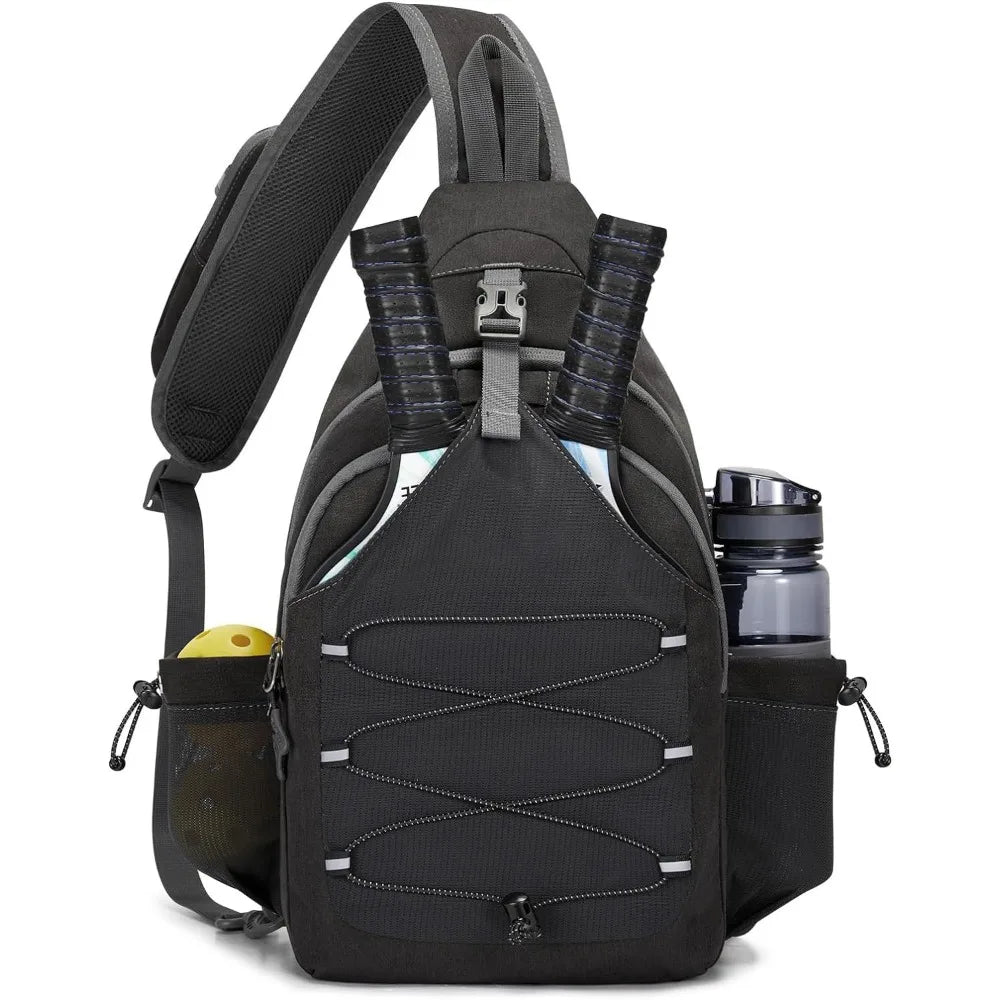 Large Capacity Pickleball Rackets Backpack Holds 2 Rackets Lightweight Pickleball Paddle Bag Adjustable Pickleball Bag