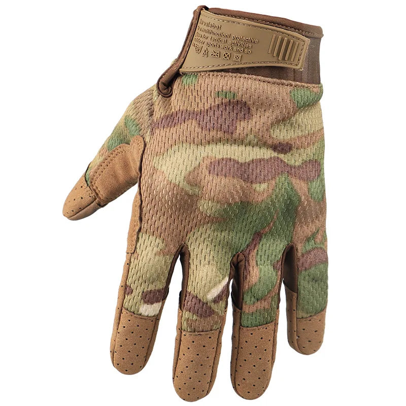 Camouflage, full finger gloves, anti slip and wear-resistant