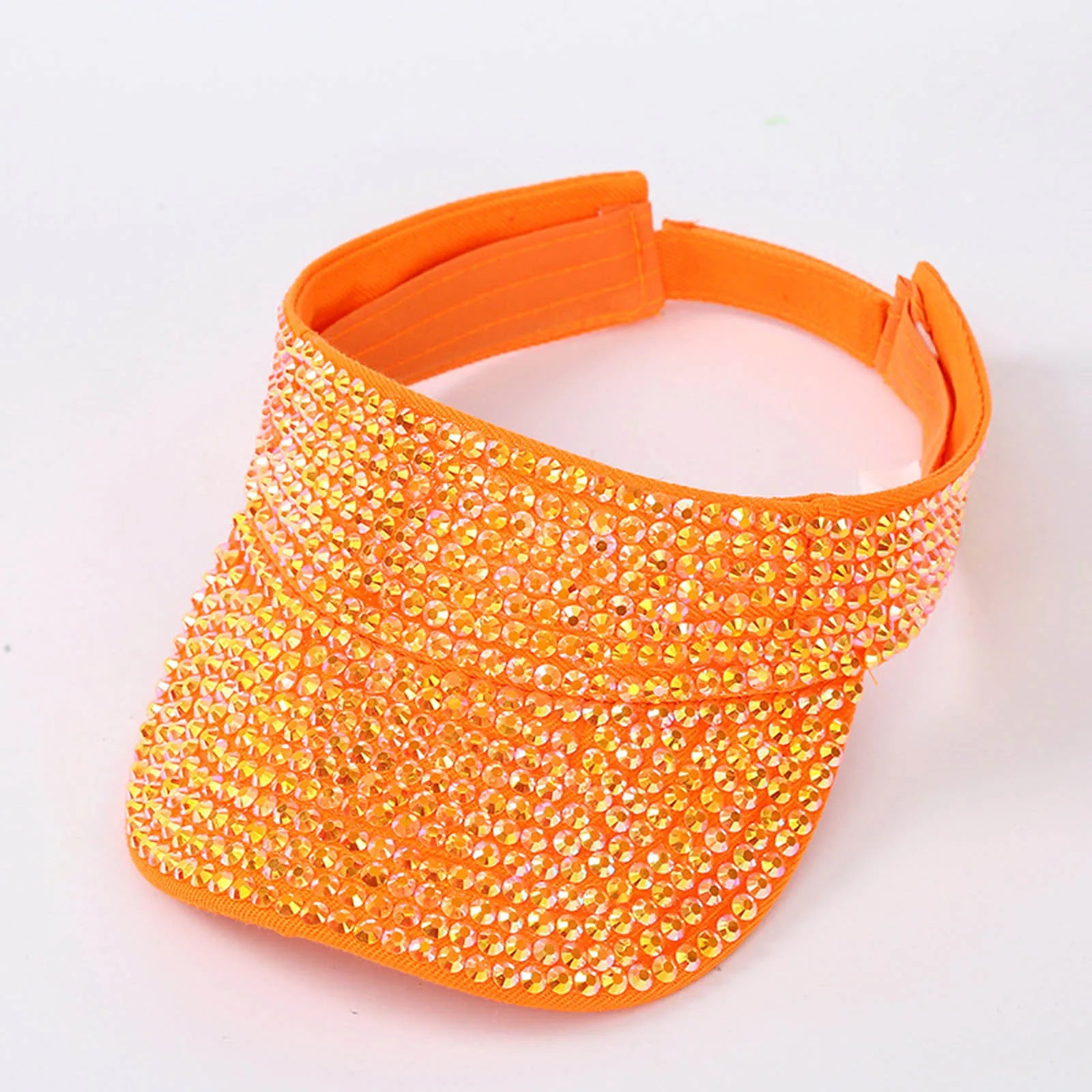 Glitter Visor Shiny Rhinestones Sport Cap Solid Empty Top Hats Golf Cap Adjustable Baseball Cap Outdoor Sun Hat For Women Men