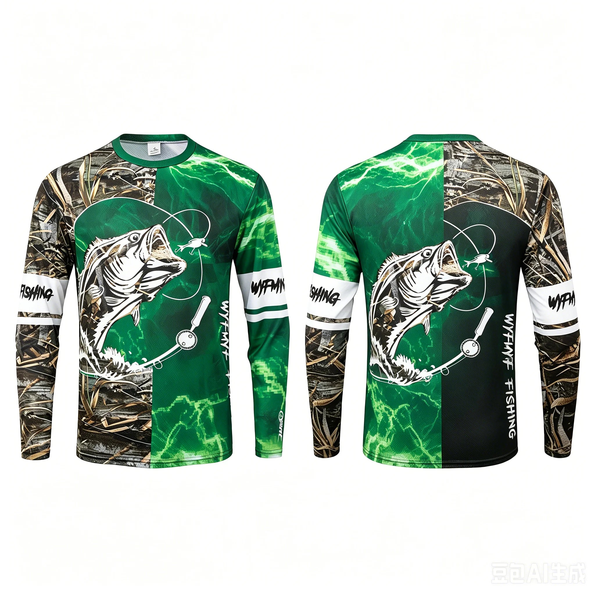 Fishing T Shirt for Men Summer Outdoor Fishing Apparel Sun Protective Long Sleeve 3D Printed Casual Tee UV Resistant Quick Dry