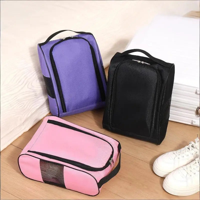 SU Portable Golf Shoe Bag Oxford Cloth Shoe Carrier Bags Breathable Lightweight Golf Handbag Dustproof Football Tennis Shoe Bag