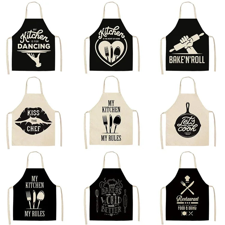 Kitchen Aprons for Women Cotton Linen Bibs