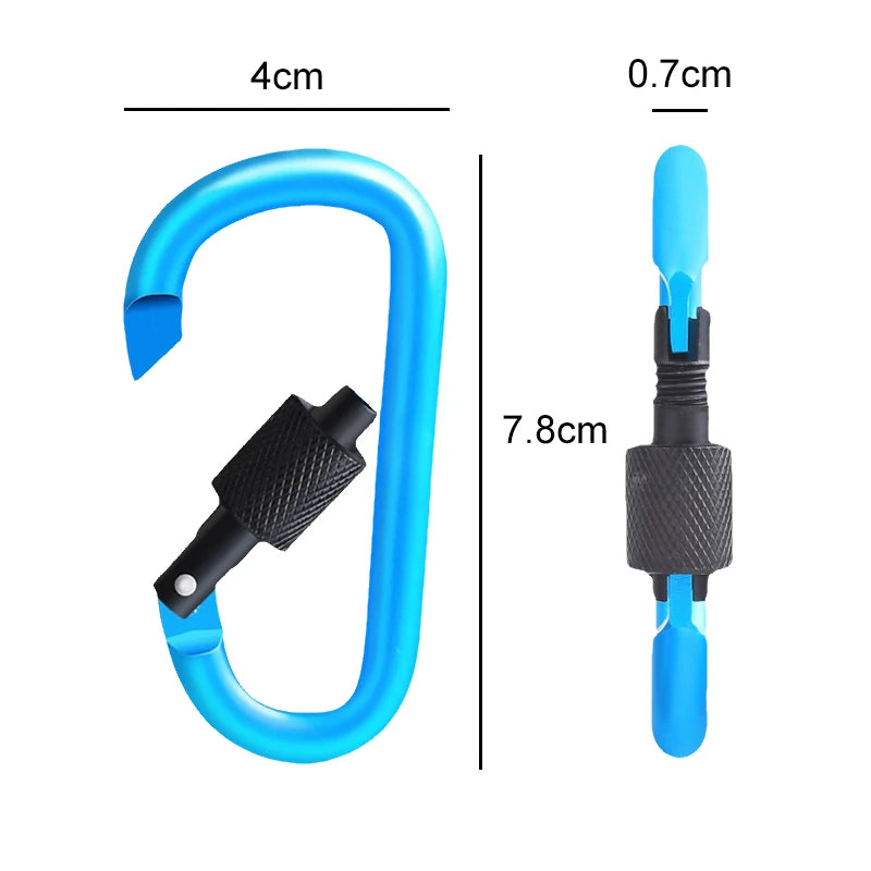 4Pcs Carabiner Clips with Screw Gate Carabiners
