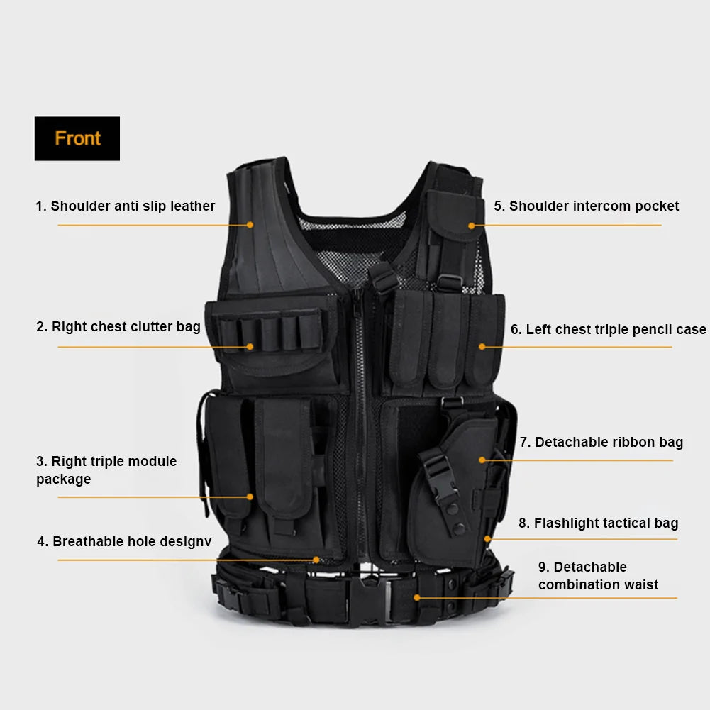 Nylon Combat Body Vests Adjustable Jacket
