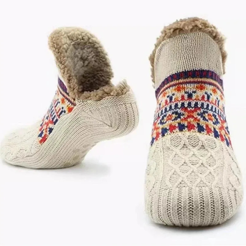 Thermal Mens - Women Fluffy Slipper Cotton Socks Non Slip Grip