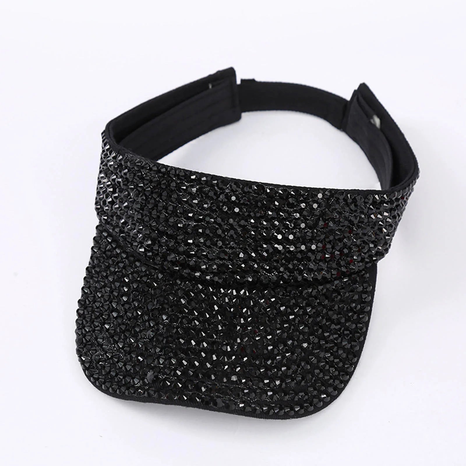 Glitter Visor Shiny Rhinestones Sport Cap Solid Empty Top Hats Golf Cap Adjustable Baseball Cap Outdoor Sun Hat For Women Men