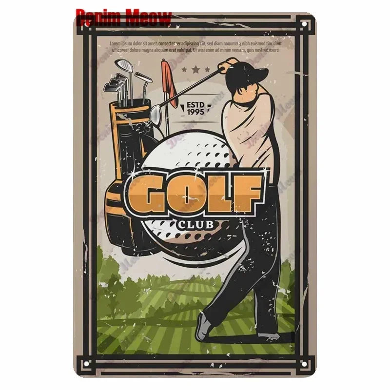 Vintage Golf Life Metal Wall Art Playing Golf Pin Up Girl Tin Sign Retro The Golf Father Decoration Club Home Decor 8x12 inch