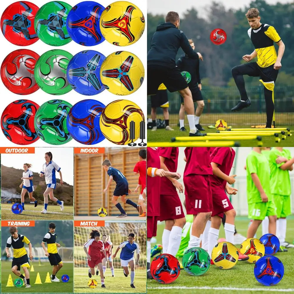 Soccer Balls Bulk Size 4 Soccer Balls with Pump 12 Pcs