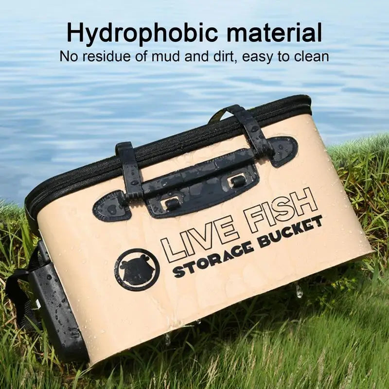 Folding Live Fish Bucket - Portable Water Tank