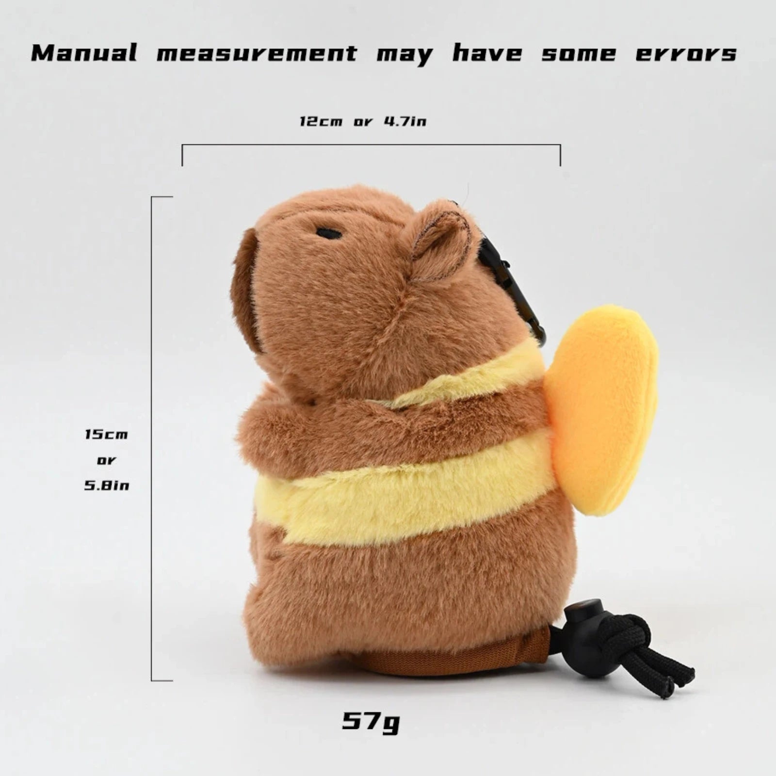Golf Ball Bag Pouch Capybara Plushie Drawstring Storage Holds 2 Balls Drawstring Closure Cute Plush Doll Bag Holder