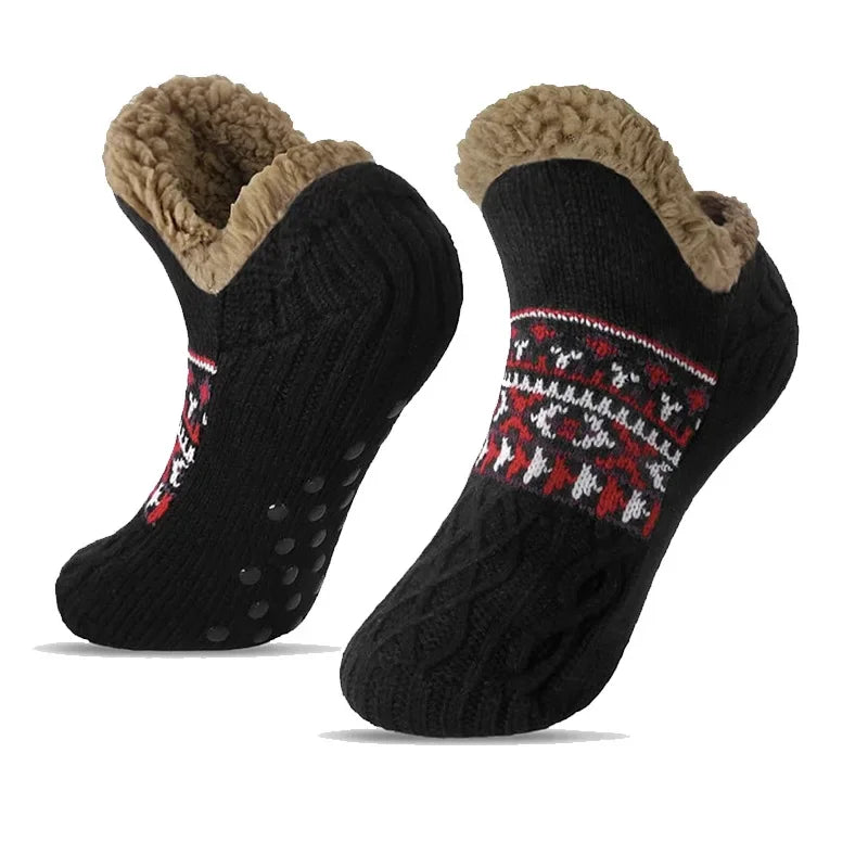 Thermal Mens - Women Fluffy Slipper Cotton Socks Non Slip Grip