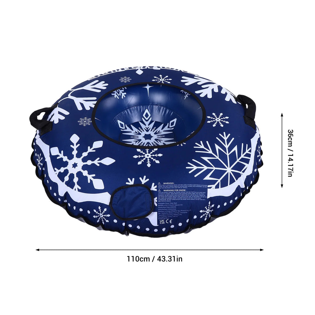 Inflatable Snow Tube Sled Heavy Duty for Sledding with Handles Tow Rope for Boys Girls Adults