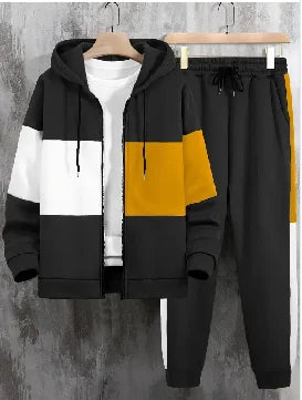 2-piece men's autumn/winter long-sleeved sweatshirt and sweatpants set