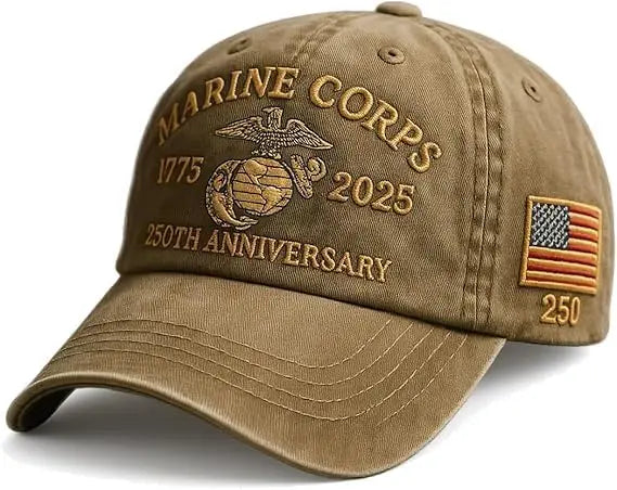 250 Anniversary Marine Corps Hat Embroidered Baseball Hats USA 250th Patriotic Cap for Men Women Veteran Gifts