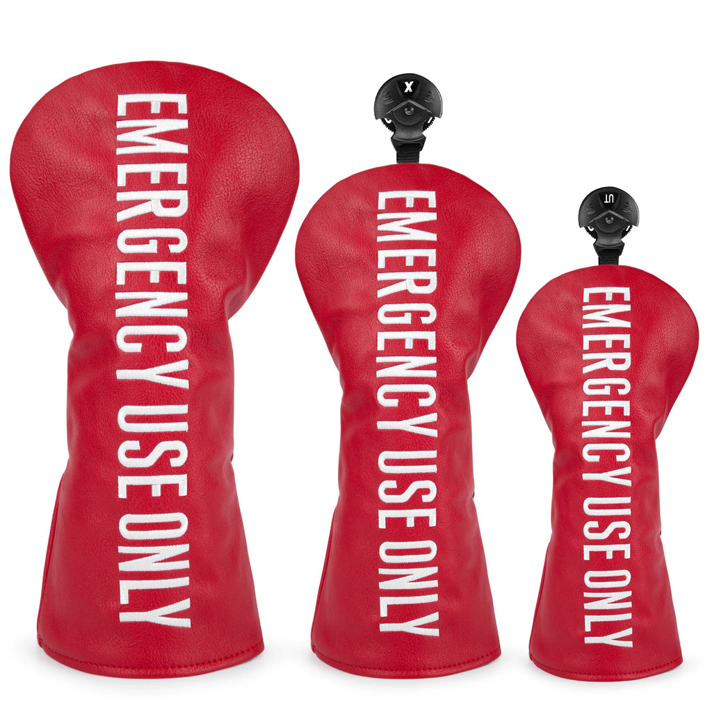 Factory Price Golf Club Headcovers Red Premium Leather Golf Driver Fariway Wood Covers Hybrid Head Covers 3 Wood Golf Head Cover