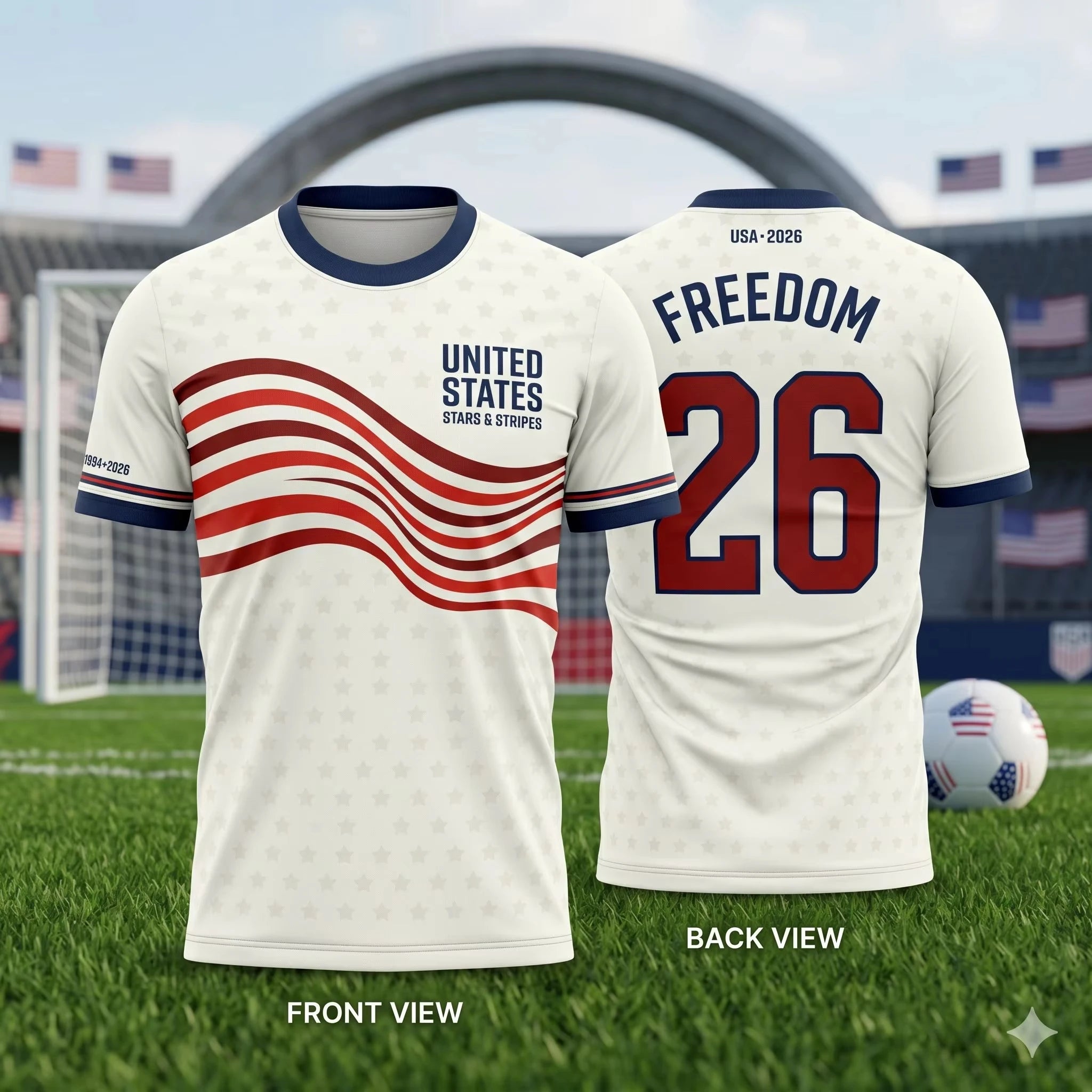 2026 USA Fan Soccer Jersey Unisex Adults & Kids Stars Stripes Patriotic Football Shirt Casual Athletic Top Fan Training Wear