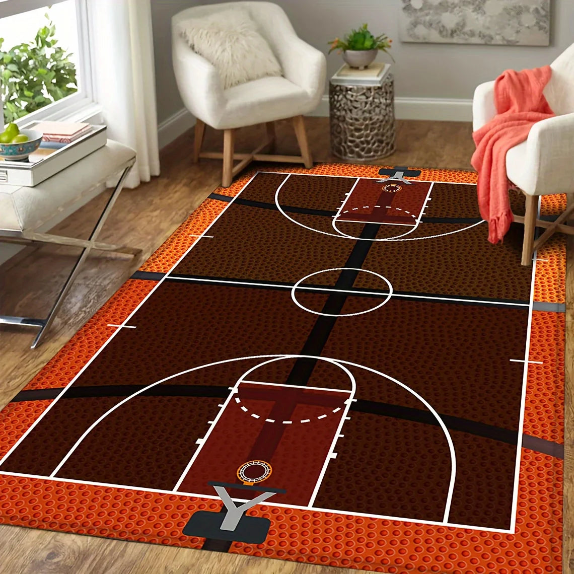 Basketball Court Print Area Rug