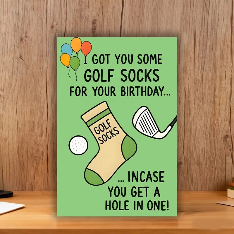 1 gift for golf enthusiasts, suitable for sports celebration, funny golf themed greeting card, fun golf birthday card