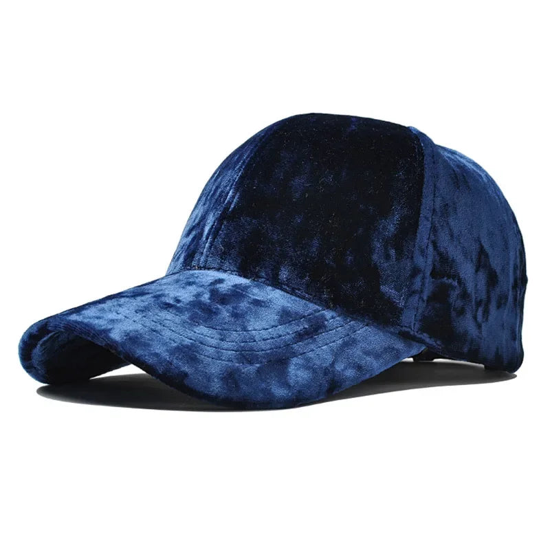 Velvet Baseball Cap Curved Brim Men - Women