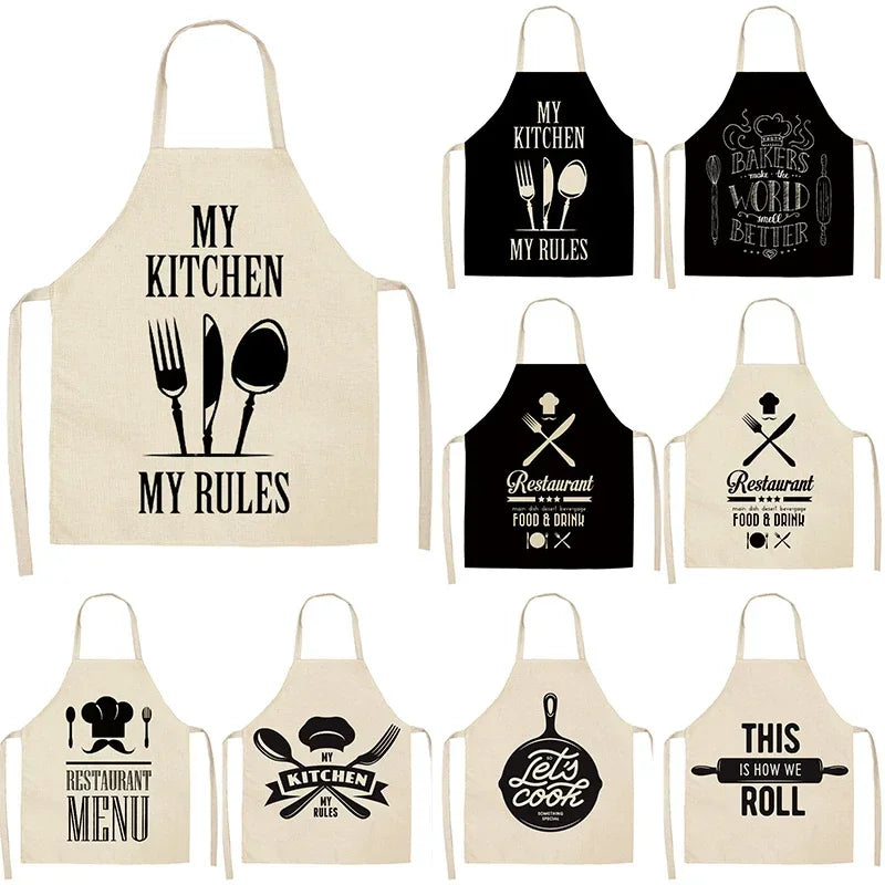 Kitchen Aprons for Women Cotton Linen Bibs