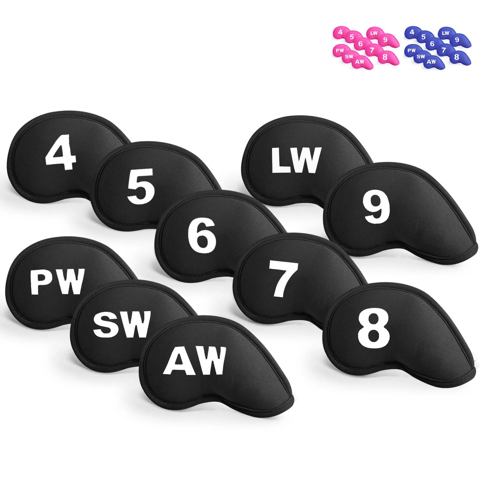Neoprene Golf Club Covers Set - 10 Pack Universal Headcovers