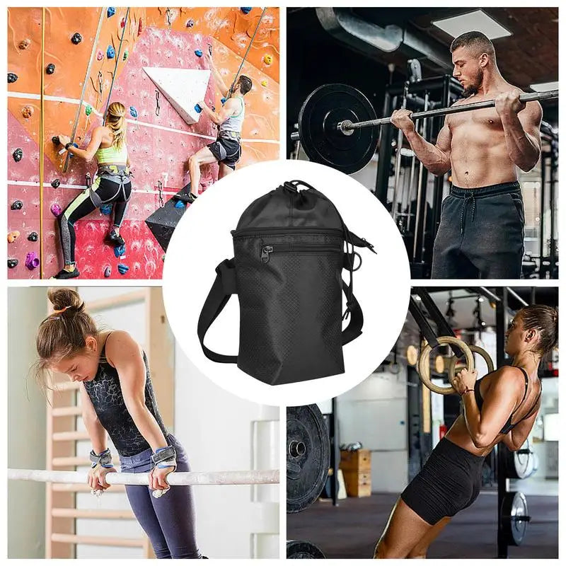 Bouldering Chalk Bag Waterproof Multifunctional With Adjustable Belt For Rock Climbing