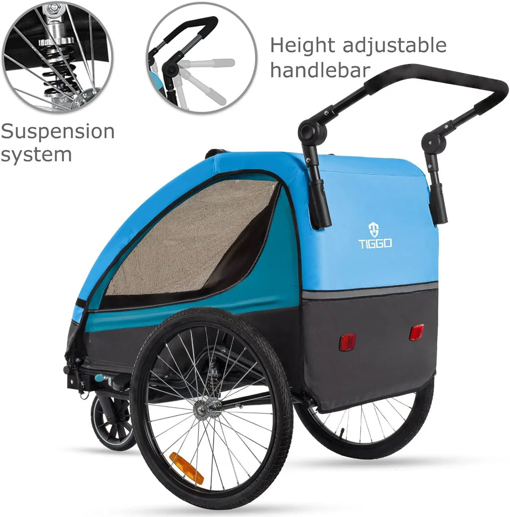 Bike Trailer & Stroller 2 in 1 Double Seat for Toddlers, and Kids