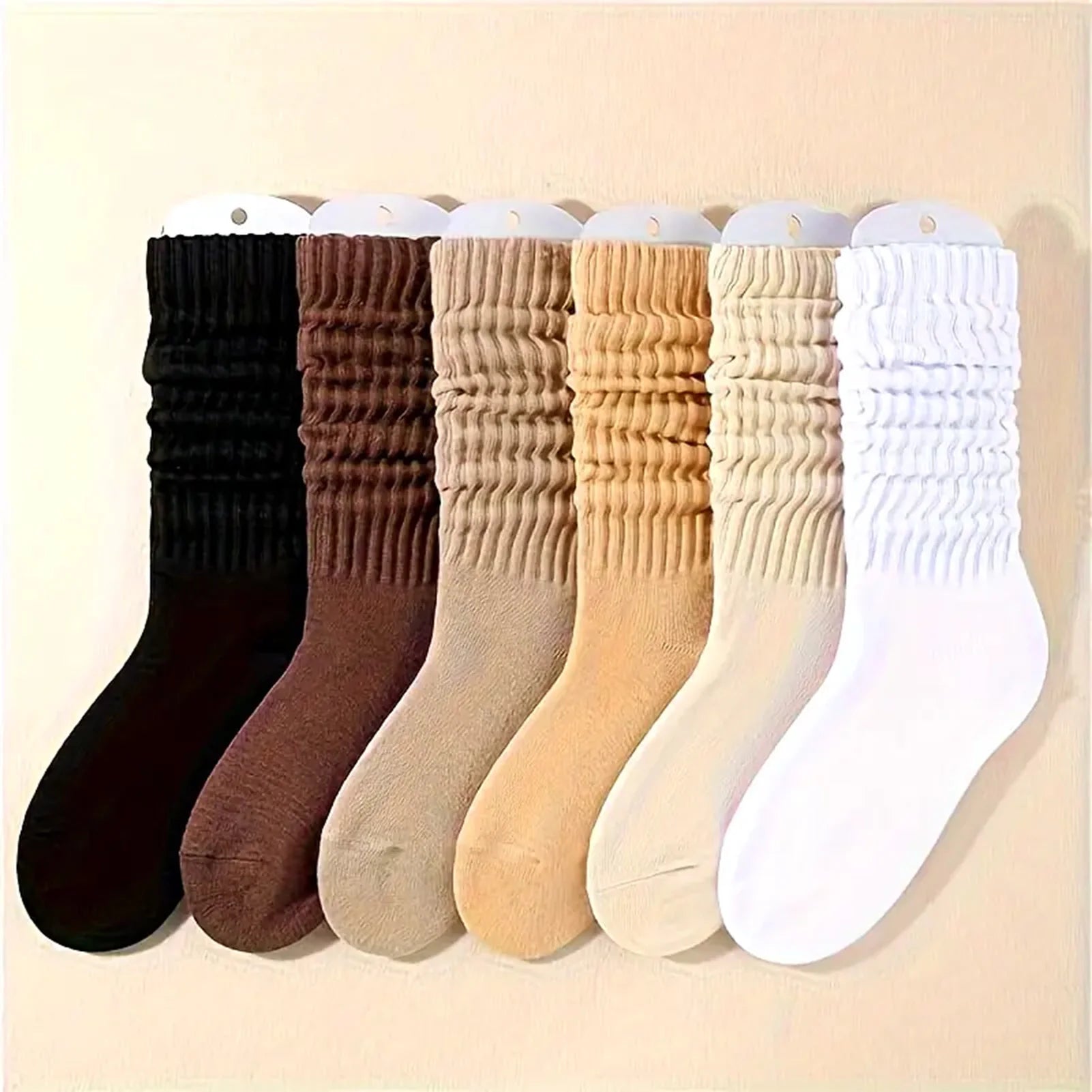 Cotton Knit Warm Calf Socks Skin-Friendly Cotton Winter Leg Warmer Socks Suitable for Women and Girls 6pair