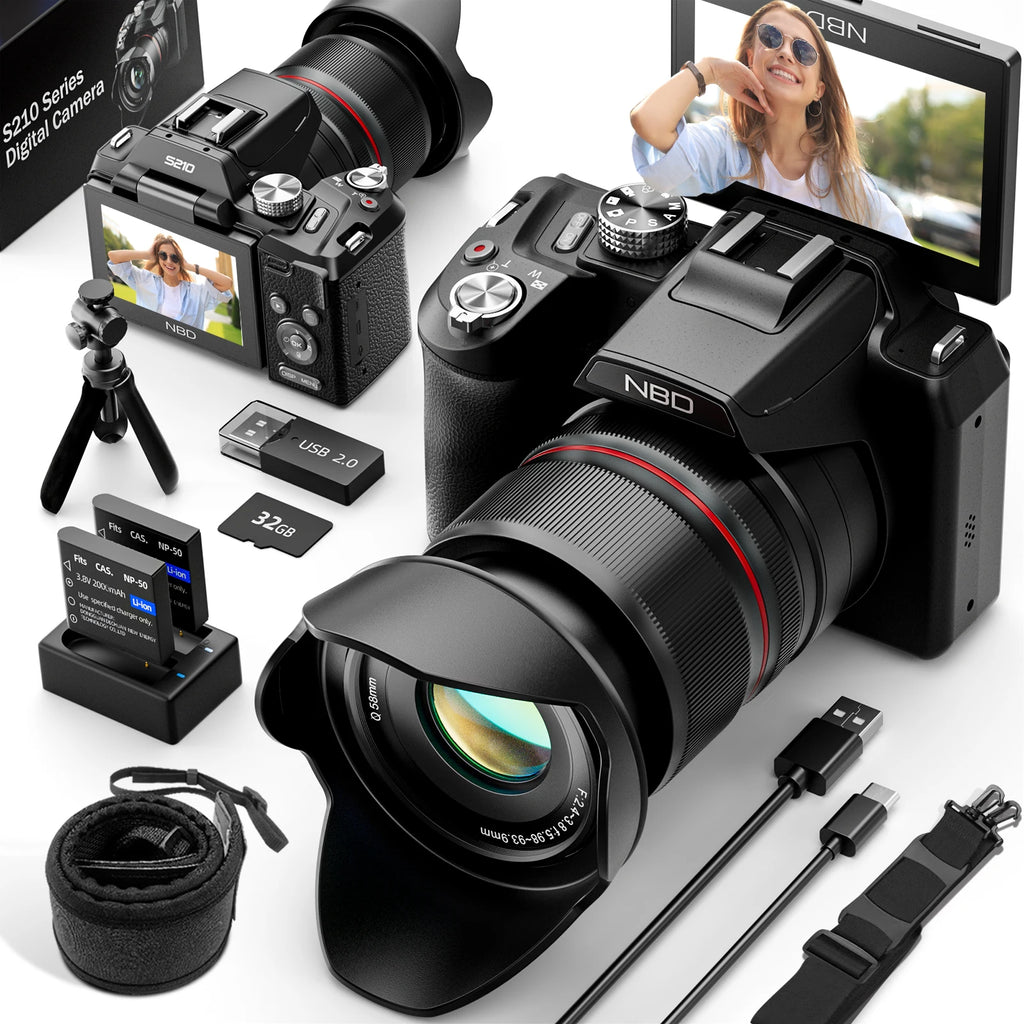 NBD 5K&64MP Digital Cameras For Photography, 16X Optical Zoom Camera With WiFi & App Control With Auto Focus