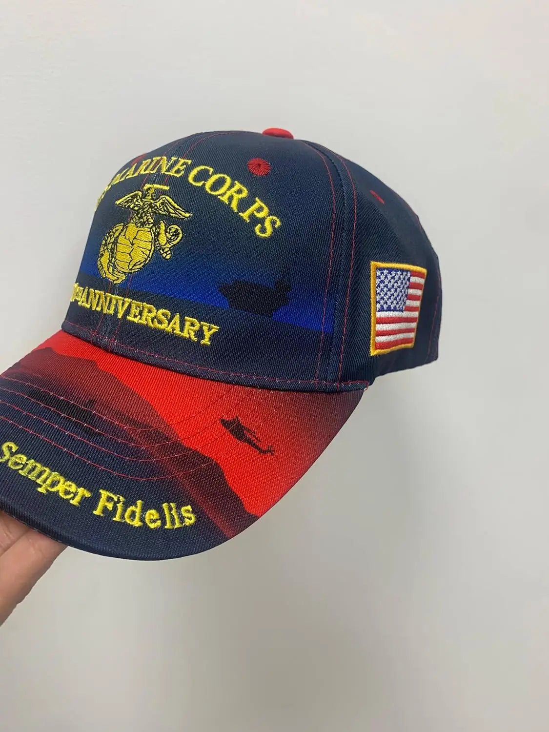 250 Anniversary Marine Corps Hat Embroidered Baseball Hats USA 250th Patriotic Cap for Men Women Veteran Gifts