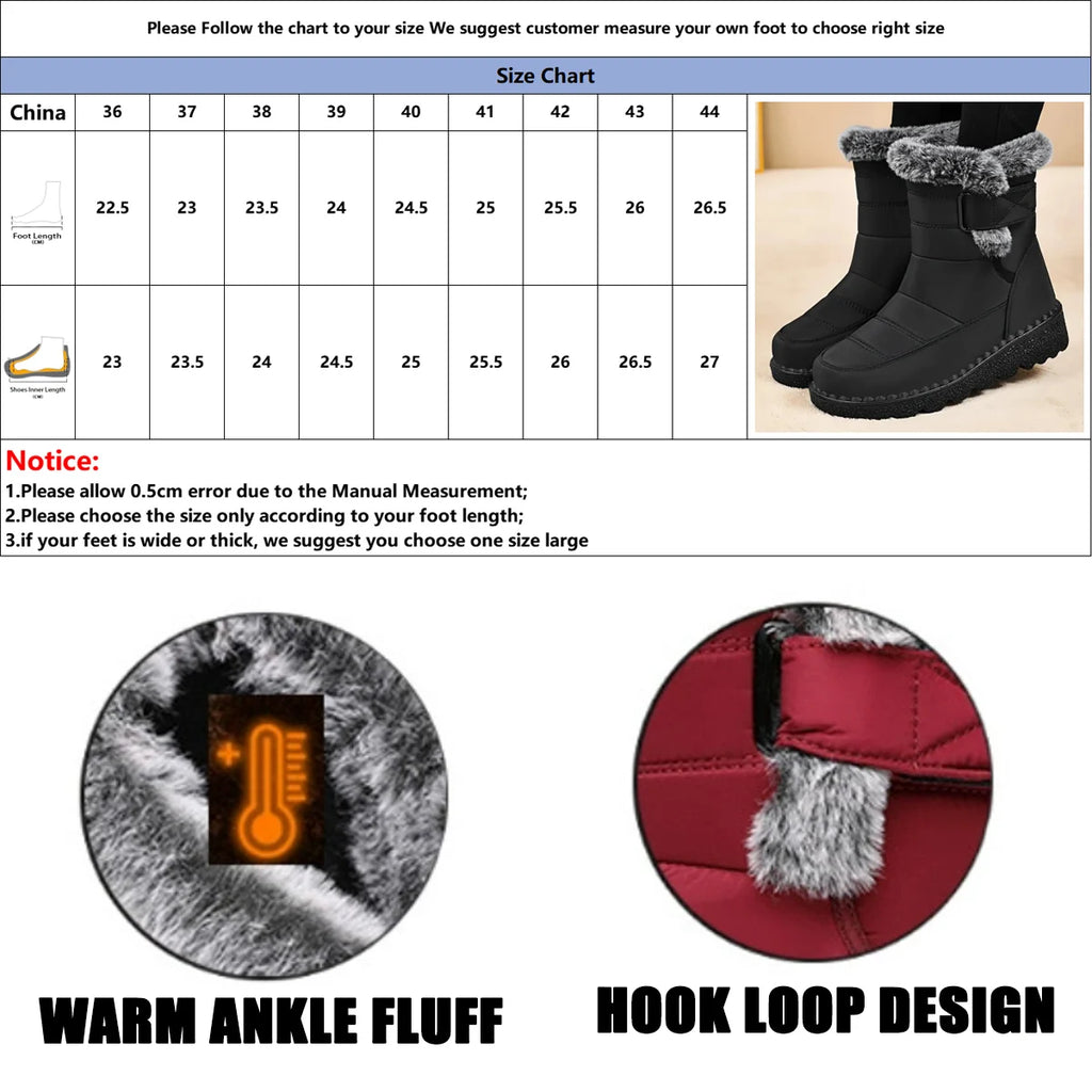 Women's Winter Snow Boots - Fur Long Plush to Ankle