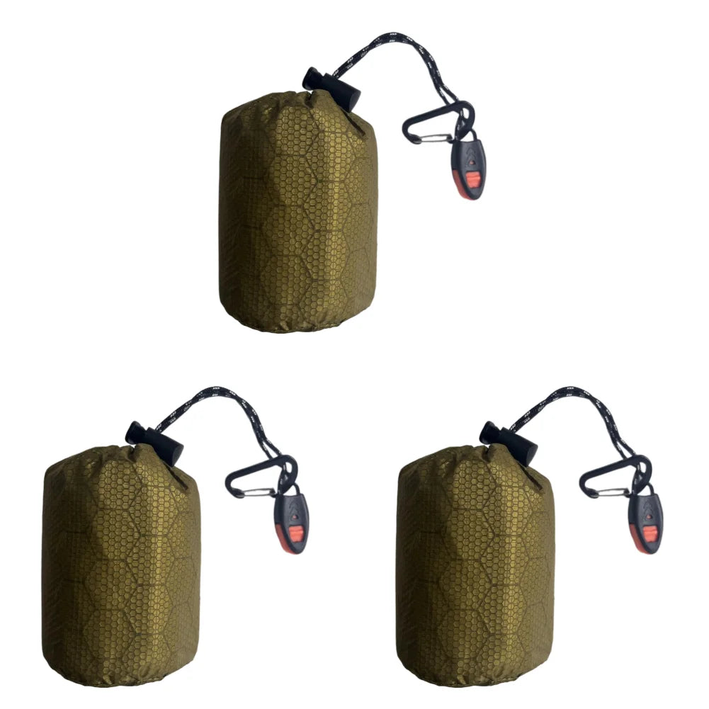 2-5PCS Waterproof Thermal Emergency Sleeping Bag Portable Bivy Sack Survival Blanket Bags Windproof for Camping Hiking Outdoor