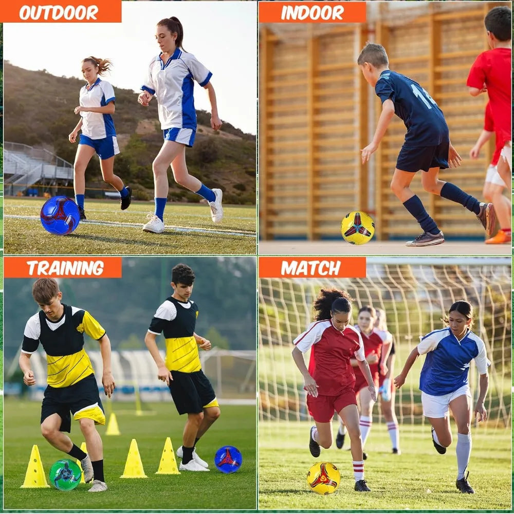 Soccer Balls Bulk Size 4 Soccer Balls with Pump 12 Pcs