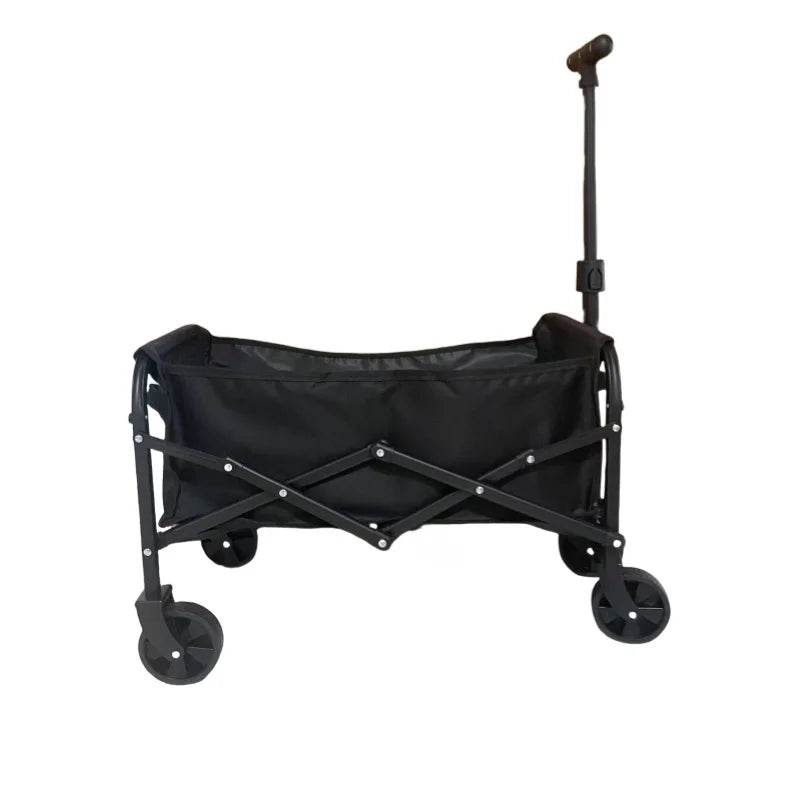 Commercial folding cart with wear-resistant tires, sturdy metal frame