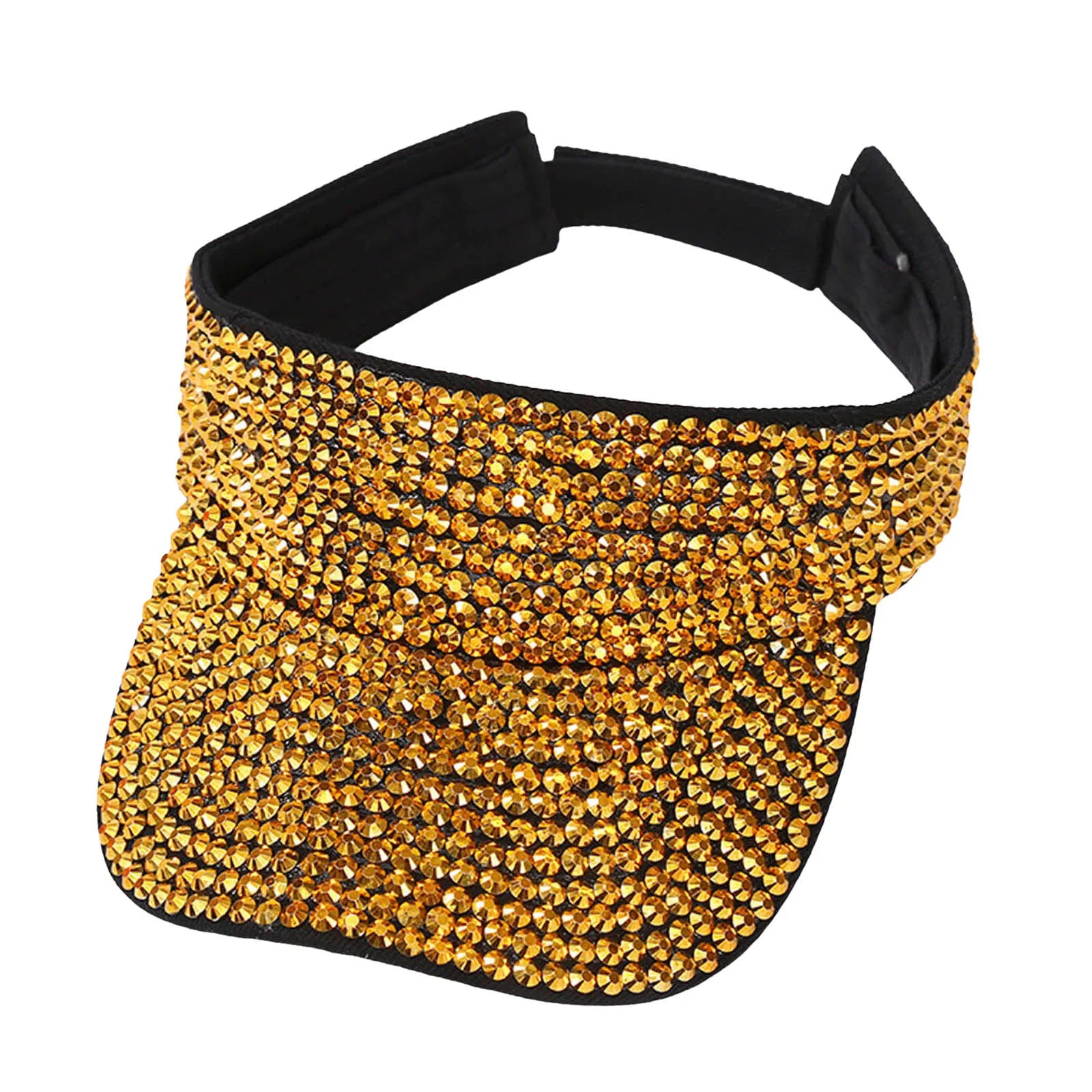 Glitter Visor Shiny Rhinestones Sport Cap Solid Empty Top Hats Golf Cap Adjustable Baseball Cap Outdoor Sun Hat For Women Men