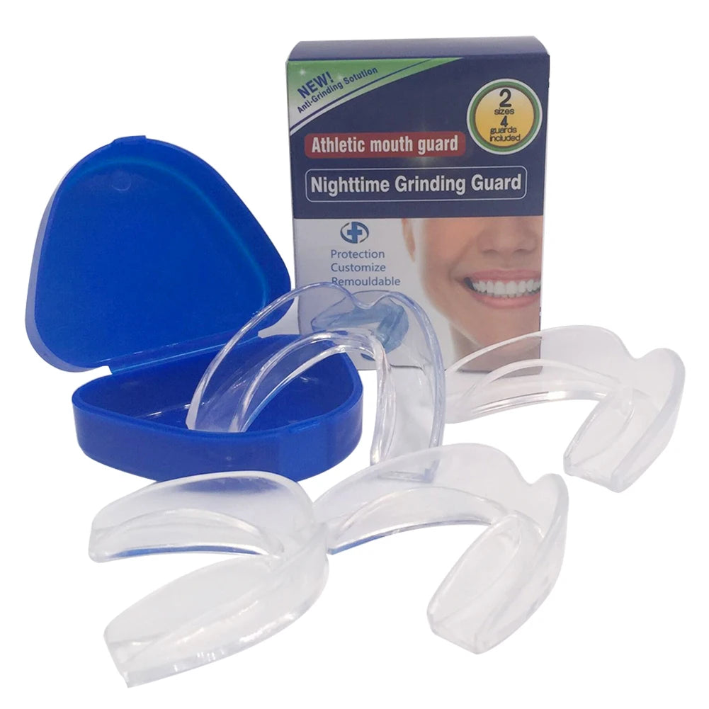 Mouth Guards with Storage Case Anti-Grinding Mouth Protector 4Pcs